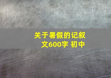 关于暑假的记叙文600字 初中